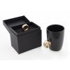 Hrnček Swarovski, čierny so zlatým prsteňom