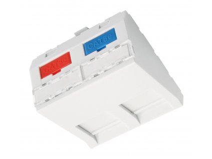 Modul French style Solarix 45 x 45mm pro 2 keystony úhlový bílý