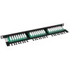 Patch panel Solarix 24xRJ45 CAT5E UTP s vyvazovací lištou černý 0,5U