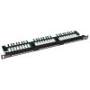 Patch panel Solarix 24xRJ45 CAT5E UTP s vyvazovací lištou černý 0,5U