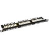 Patch panel Solarix 24xRJ45 CAT6 UTP s vyvazovací lištou černý 0,5U