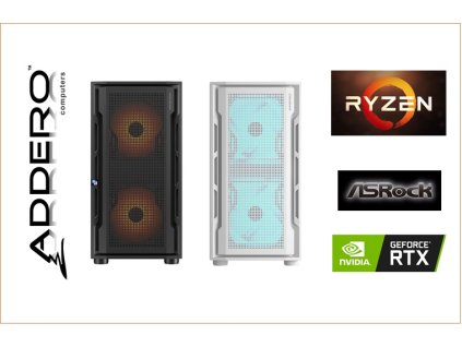 Cougar Uniface Black+White RGB + AMD R5 + ASRock + RTX