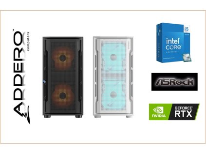 Cougar Uniface Black+White RGB + i5 14 + ASRock + RTX