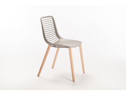 Moderní židle Mini wood na dřevěné podnoži