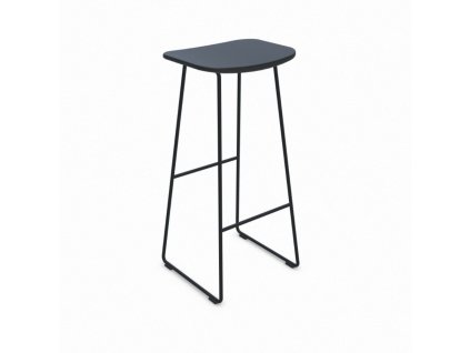 klejn black varnished metal stool with polypropylene seat in black colour