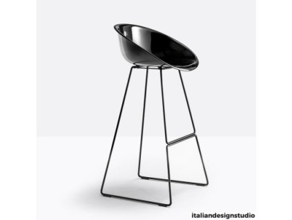 gliss 902 pedrali stool with black structure and black seat seat height 75 cm 450x400
