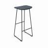 klejn black varnished metal stool with polypropylene seat in black colour