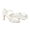 Svatební lodičky Cassie na vysokém úzkém podpatku 8 cm, zdobené jemnými krystalky a s otevřenou špičkou v barvě ivory