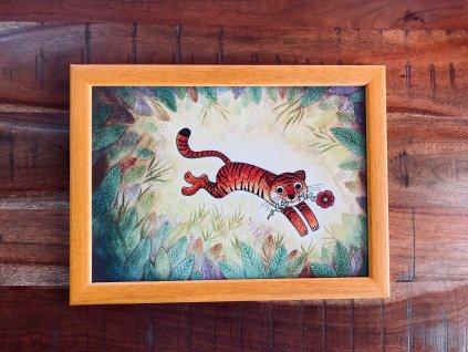 Obraz v rámečku Zamilovaný tygr