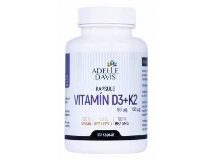 Adelle Davis - Vitamín D3+K2, 60 kapsúl