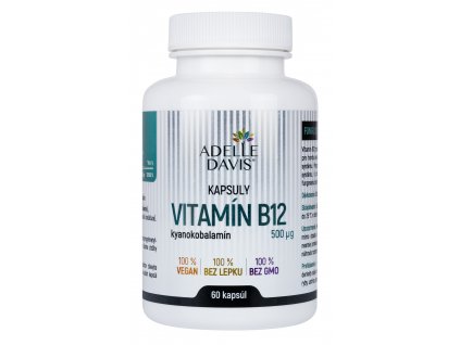 Adelle Davis - Vitamín B12 (KYANOKOBALAMÍN) 500 mcg, 60 kapsúl