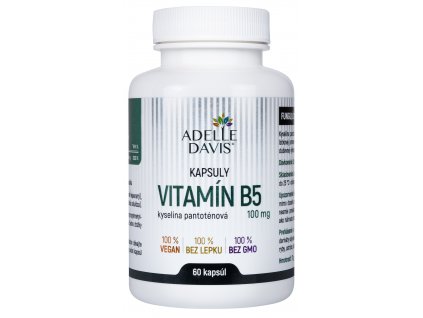 Adelle Davis - Vitamín B5 (kyselina pantoténová) 100 mg, 60 kapsúl