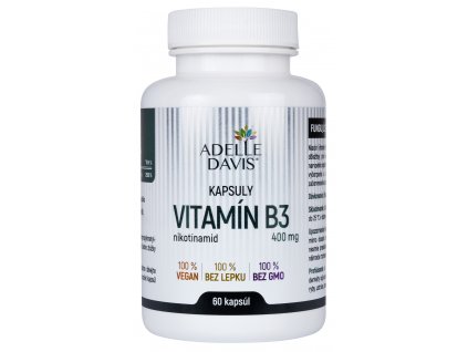 Adelle Davis - Vitamín B3 (Nikotínamid) 400 mg, 60 kapsúl