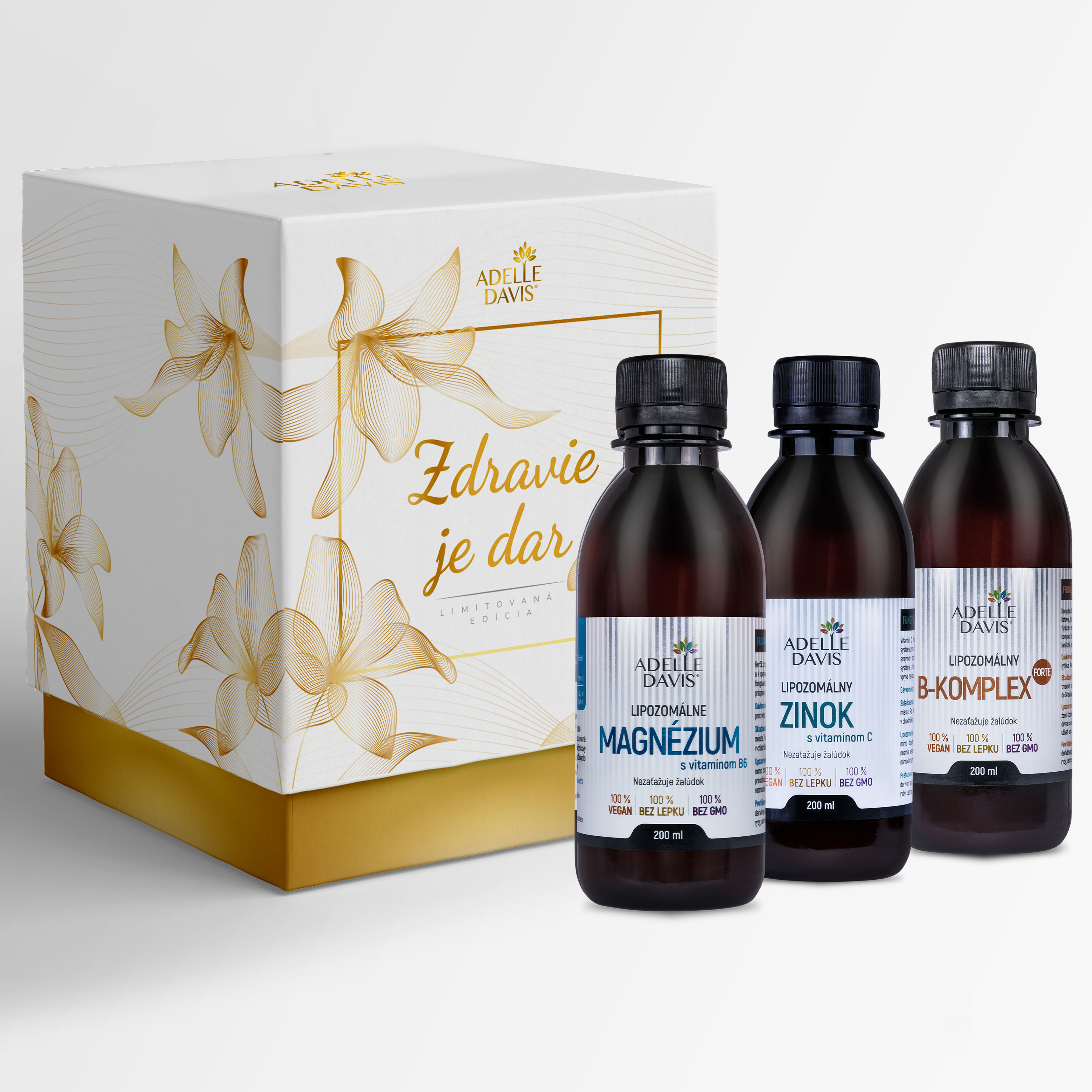 Adelle Davis - Balíček SRDCE lipo (Lipo Magnézium+B6, Lipo B-komplex, Lipo Zinok+C)