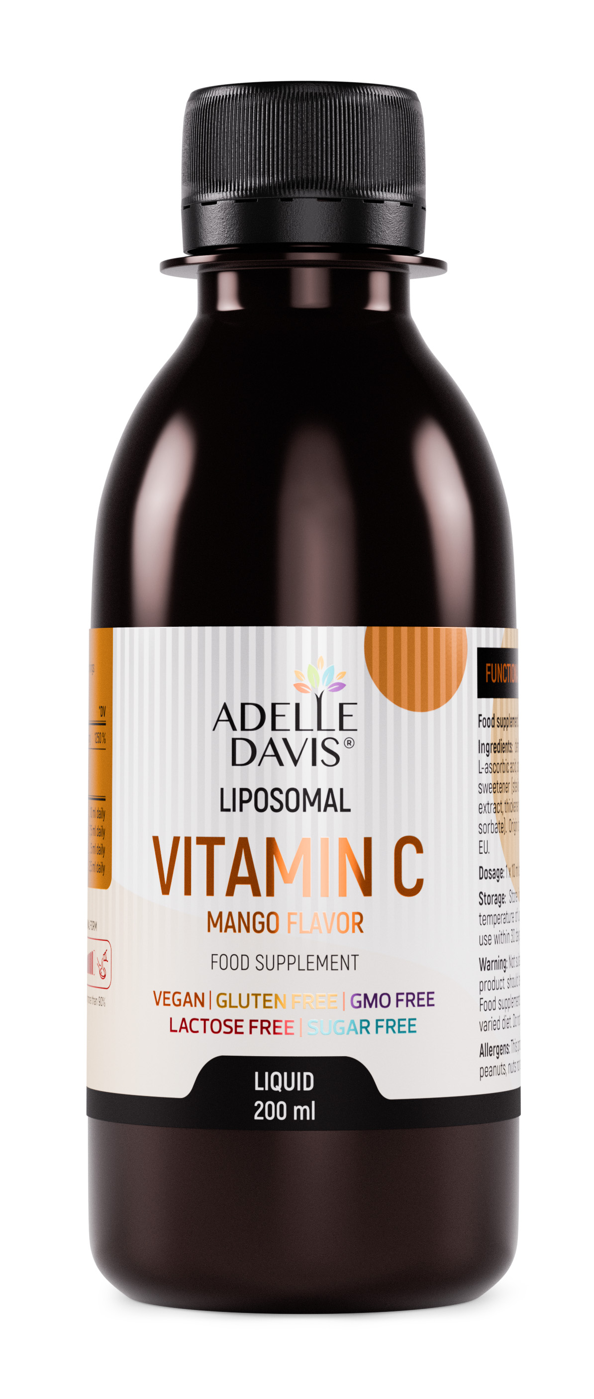 Adelle Davis - Lipozomálny vitamín C s rakytníkom - príchuť mango, 200 ml