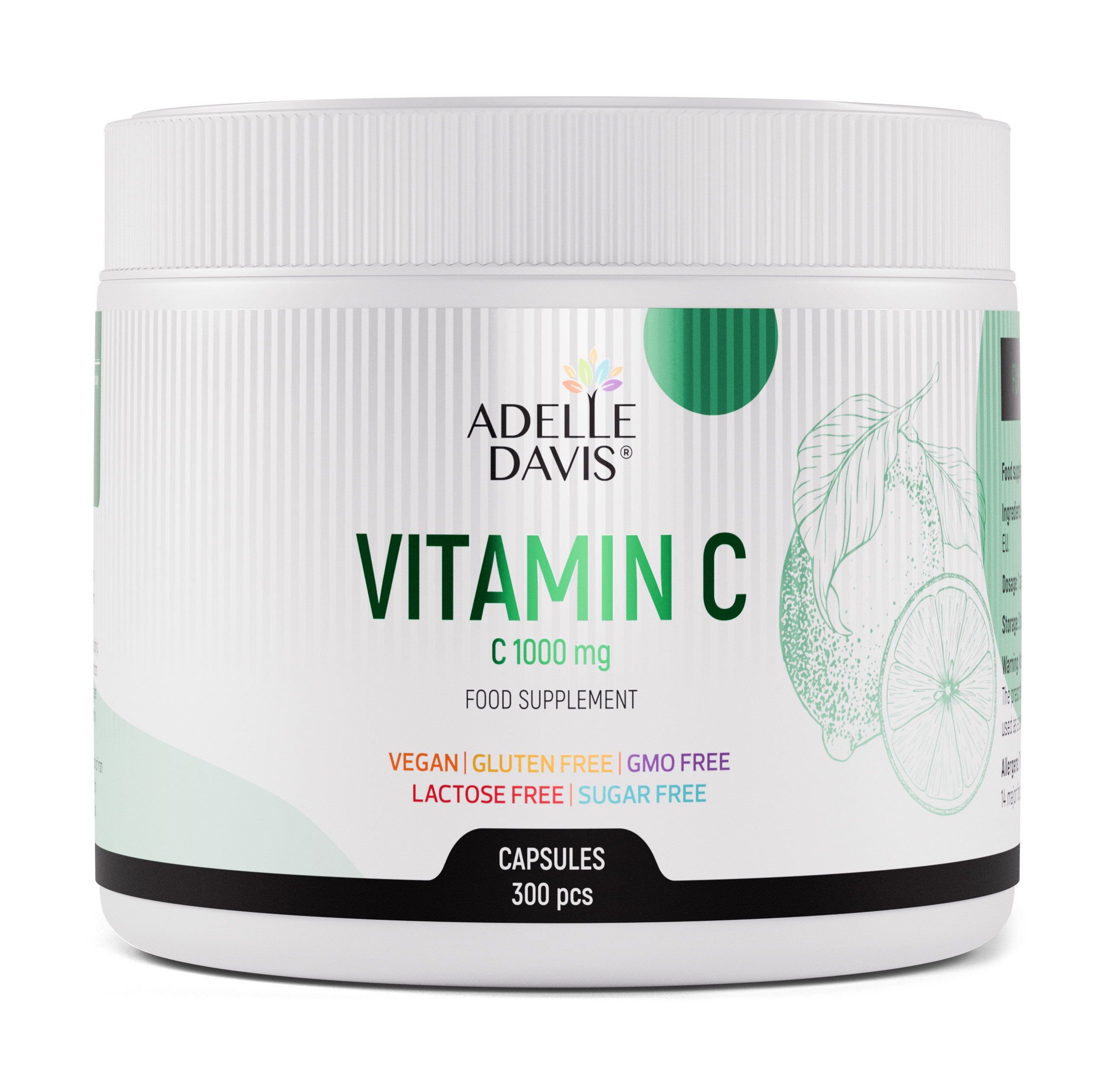 Adelle Davis - Vitamín C 1000 mg, 60 kapsúl