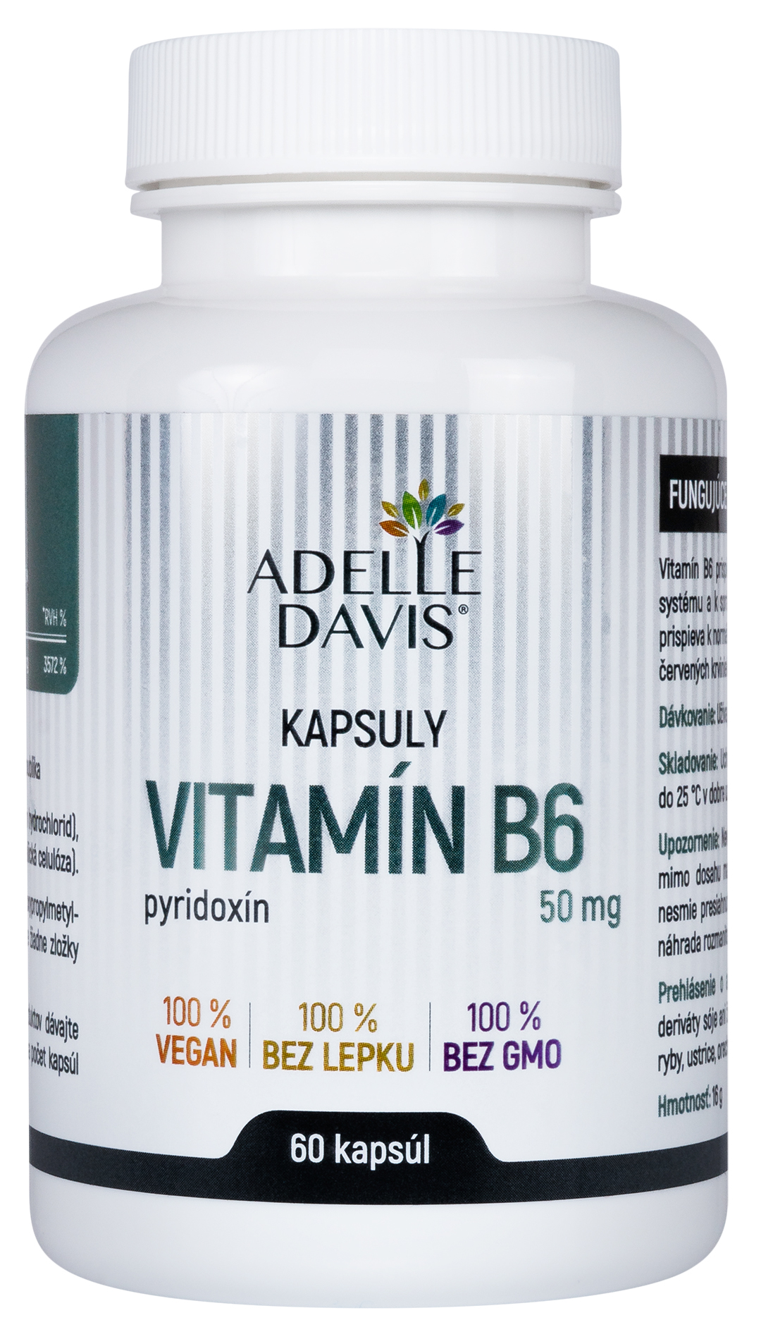 Adelle Davis - Vitamín B6 50 mg, 60 kapsúl