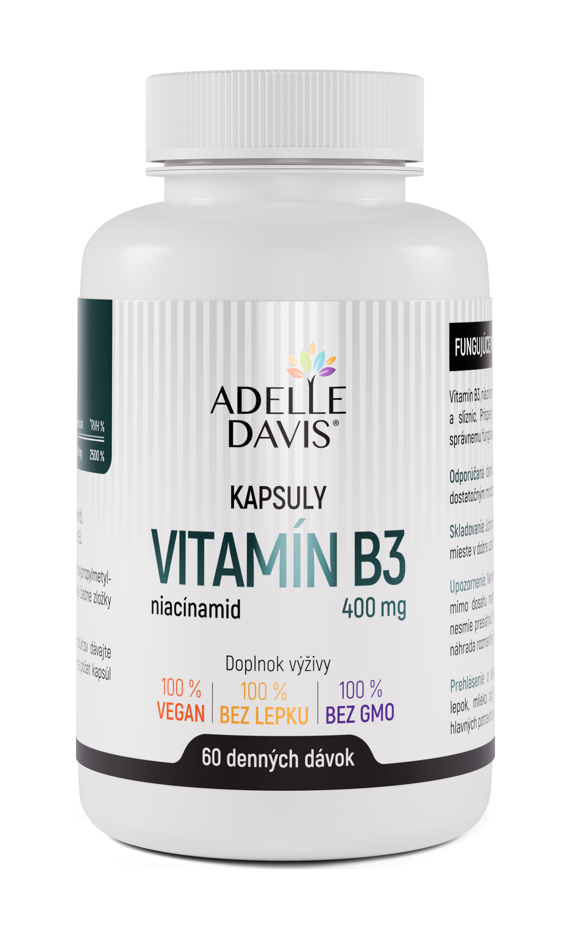 Adelle Davis - Vitamín B3 400 mg, 60 kapsúl