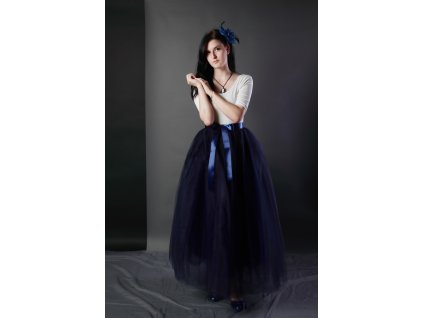 Tutu sukně tylová dámská maxi - námořnicky modrá