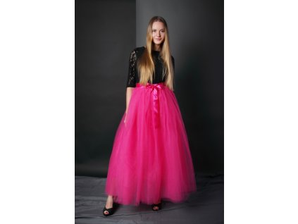 Tutu sukně tylová dámská maxi - růžová