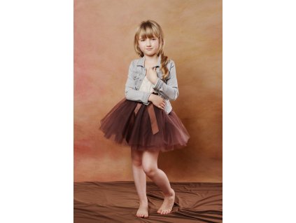 Tutu sukně tylová dětská - čokoládová - délka 35 cm a 50 cm