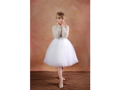 Tutu sukně tylová dětská - bílá - délka 35 cm a 50 cm - družičky