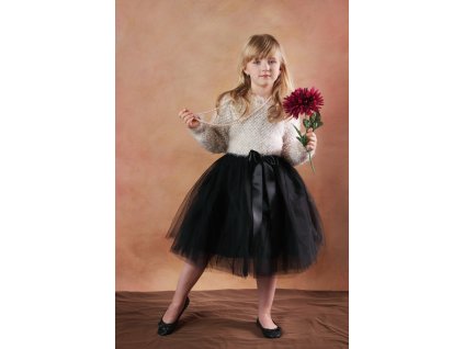 Tutu sukně tylová dětská - černá - délka 35 cm a 50 cm