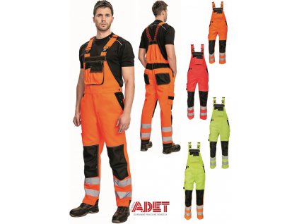 pracovne nohavice s naprsenkou cerva 03020328 KNOXFIELD HV BIBPANTS orange 3