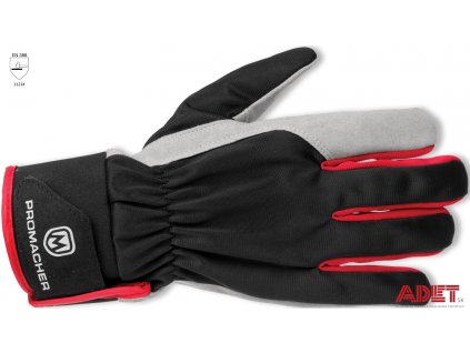 pracovne rukavice promacher carpos velcro gloves grey red