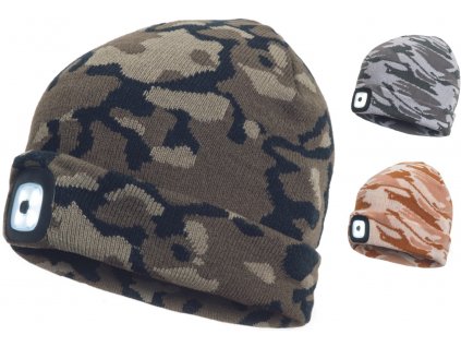pracovna ciapka s led svetielkom cerva camouflage 001