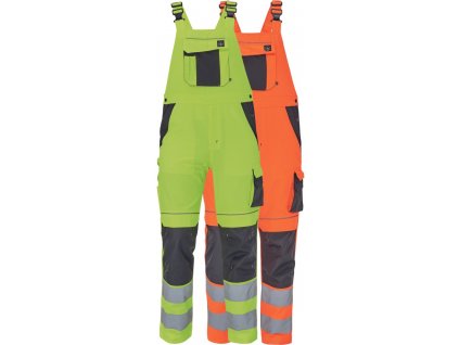 panske monterkove nohavice na traky cerva max vivo hi vis