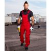 pracovne nohavice ardon urban s naprsenkou cerveno cierna h6491 002