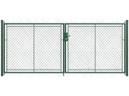 Brána KLASIK dvoukřídlá šířka 3600 mm ZN+zelená