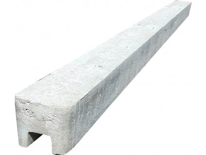 Sloupek betonový na výšku plotu 1000 mm KONCOVÝ HLADKÝ šedý
