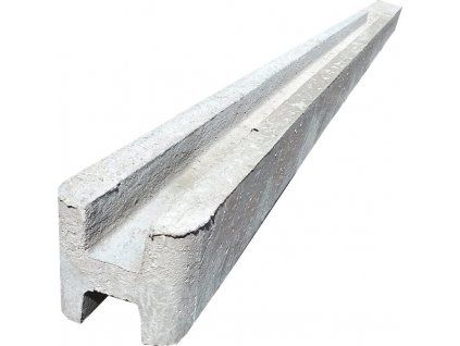 6852 sloupek betonovy na vysku plotu 2000 mm prubezny hladky sedy