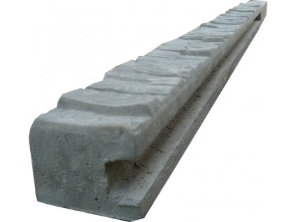 Sloupek betonový na výšku plotu 1500 mm KONCOVÝ jednostranný  šedý