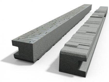 7302 sloupek betonovy na vysku plotu 2000 mm koncovy oboustranny sedy
