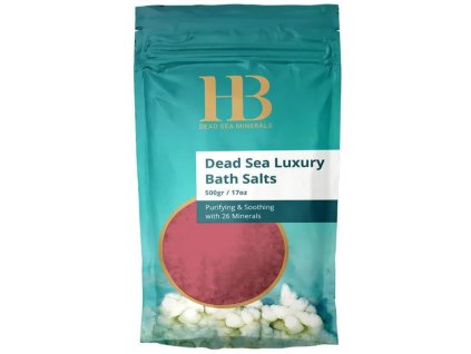 H&B Dead Sea Minerals – Luxusná kúpeľová soľ z Mŕtveho mora ružová – ruža 500 g