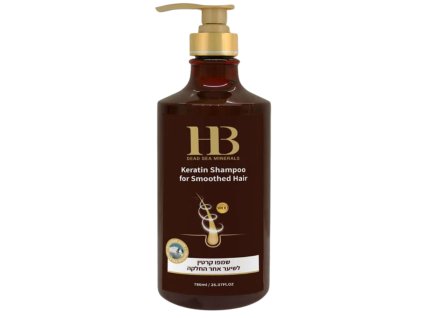 H&B Dead Sea Minerals - Keratínový šampón pre uhladené a lesklé vlasy 780 ml