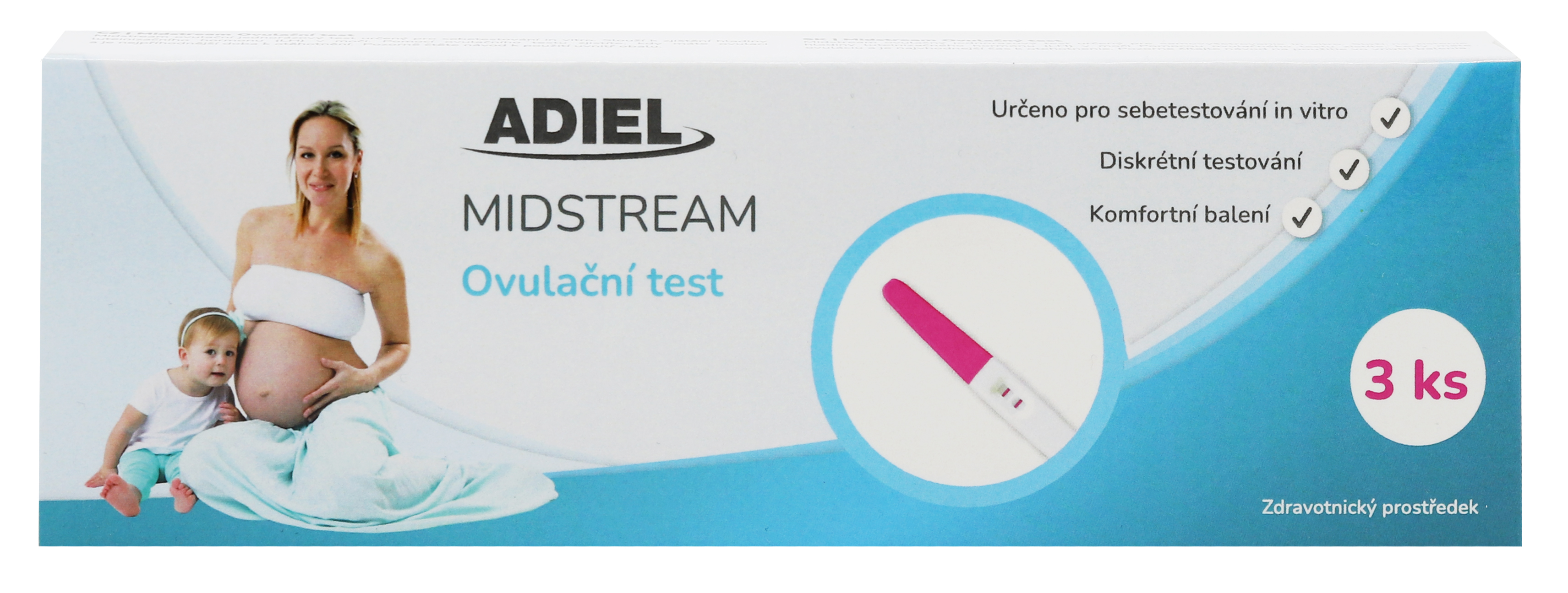 ADIEL Midstream ovulačný test, 3 ks