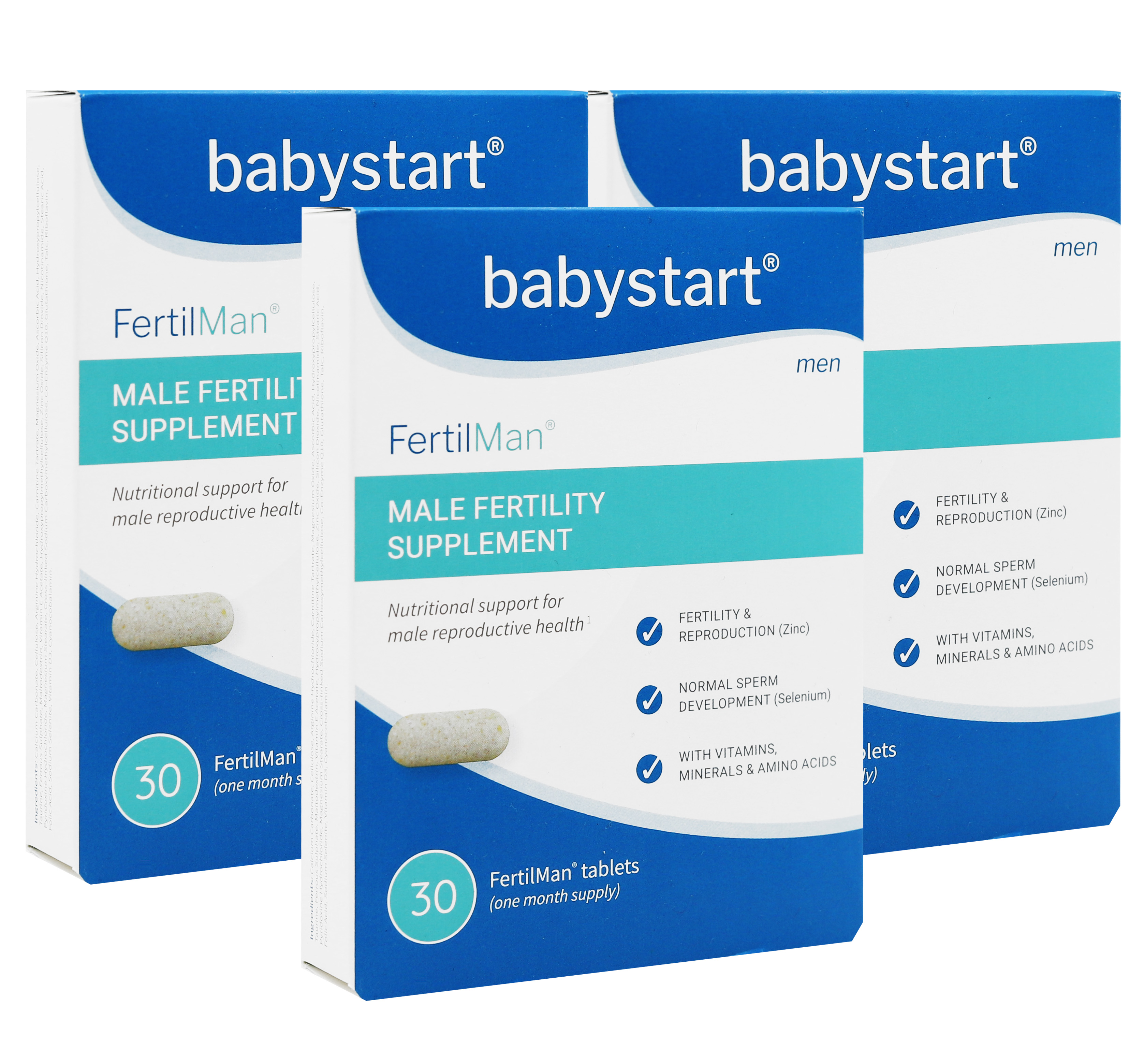 E-shop Babystart FertilMan vitamíny pre mužov s L-taurínom tbl. 30 3 ks v balenie: 3x30 tabliet