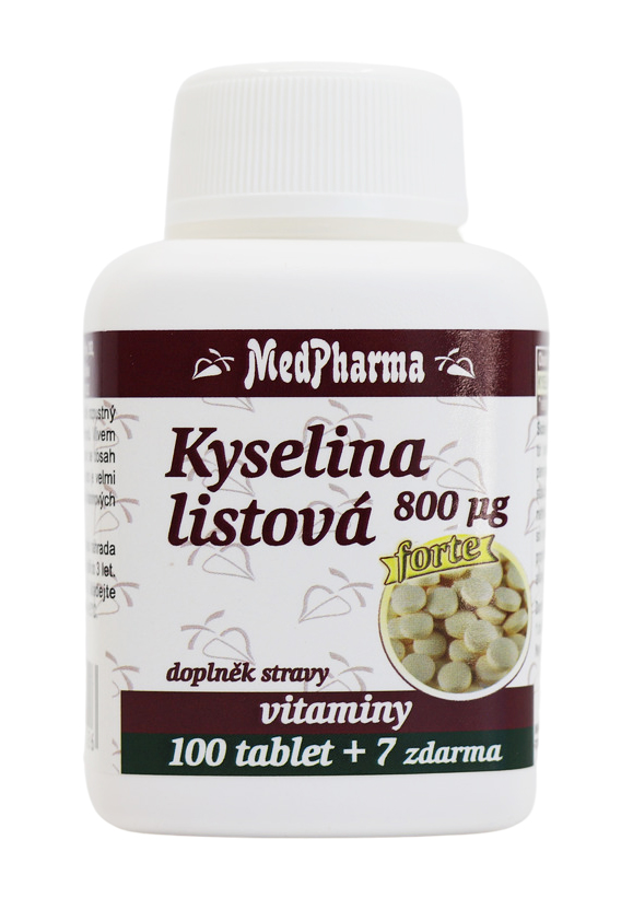 MedPharma Kyselina listová 800 µg – FORTE 107 tabliet 1 kus: 1x107 tbl.