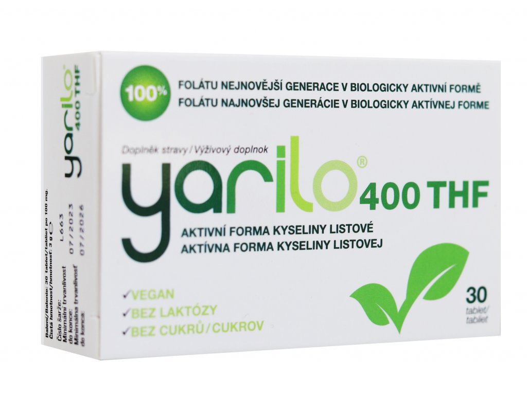 E-shop Axonia Yarilo 400 THF - aktívna forma kyseliny listovej, 30 tabliet