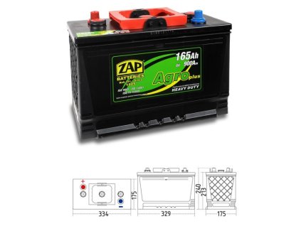 autobaterie  ZAP Agro  HD                       165Ah   6V 900A  334x175x240