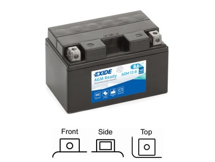 motobaterie EXIDE   AGM naplněná z výroby   12V     9Ah   145A   150x90x95 LEVÁ