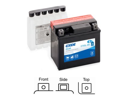 motobaterie EXIDE   AGM suchá, přednabitá   12V    4Ah   70A   115x70x105