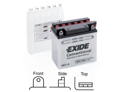 motobaterie EXIDE   suchá, přednabitá   12V    8Ah   85A   135x75x133