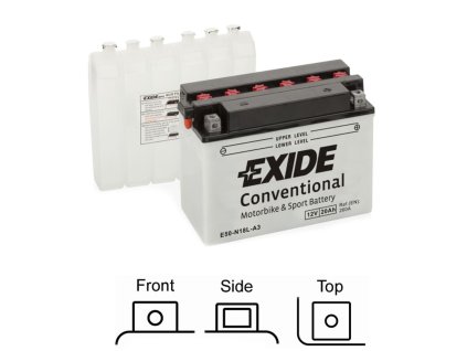 motobaterie EXIDE   suchá, přednabitá   12V   20Ah   260A   205x90x162