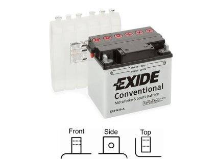 motobaterie EXIDE   suchá, přednabitá   12V   30Ah   300A   185x128x168 LEVÁ