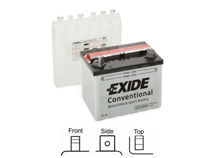 motobaterie EXIDE   suchá, přednabitá   12V   24Ah   240A   196x130x180 LEVÁ
